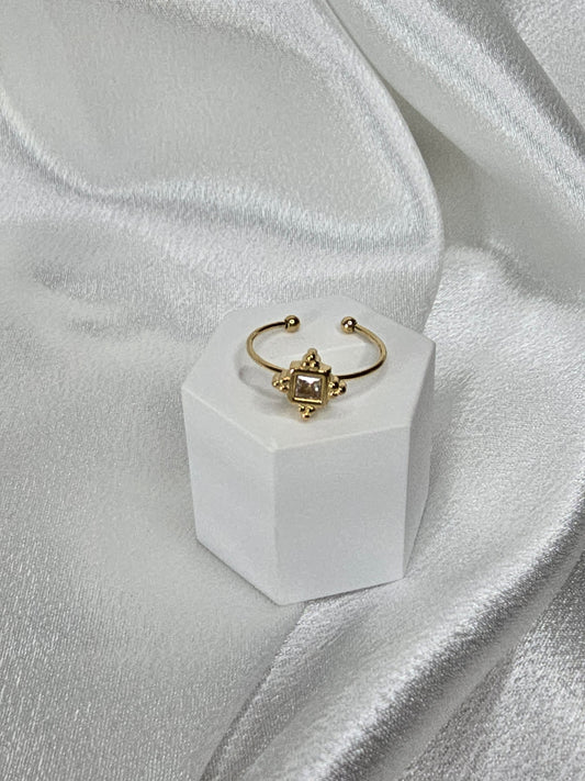 Bague réglable en acier doré
