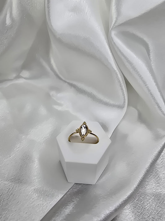 Bague en acier fine doré