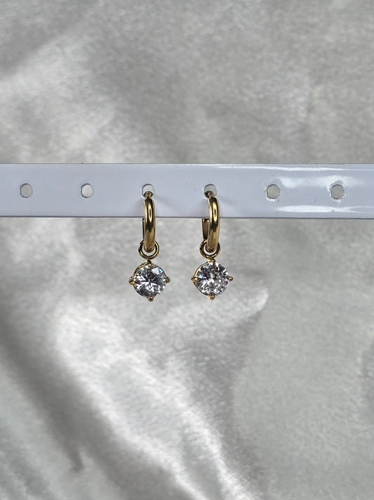 Boucles d'oreilles pendantes avec cristal rond