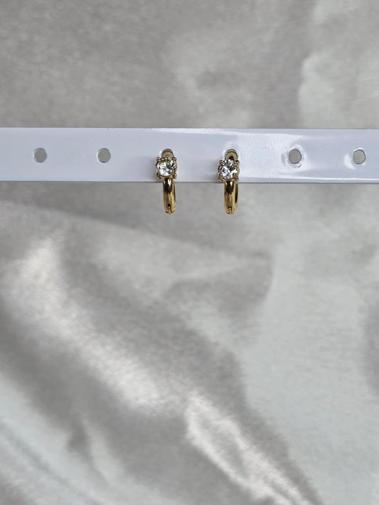 Boucles d'oreilles mini créole avec strasses
