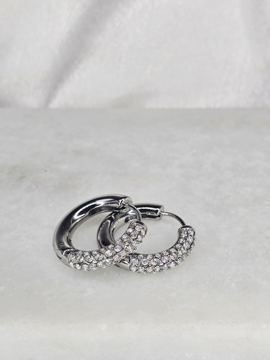 Boucles d'oreilles créoles avec zircon