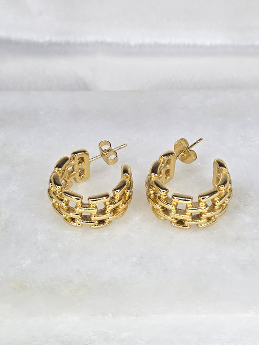 Boucles d'oreilles créoles en chaîne