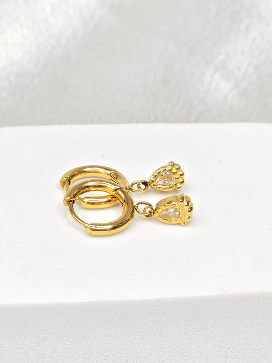 Boucles d'oreilles pendantes ovales avec strasses