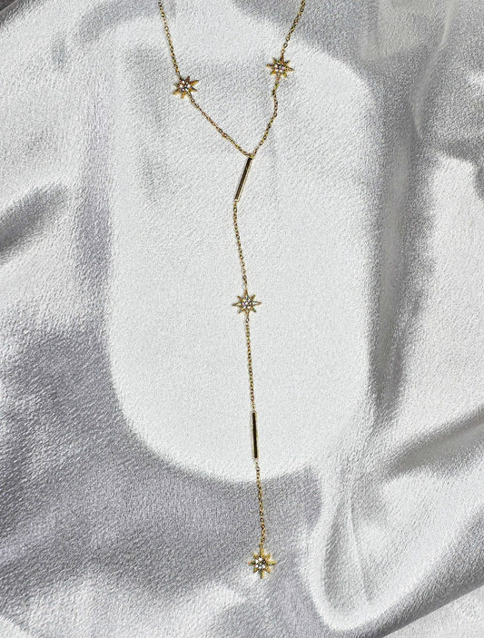 Collier Y avec étoile strassée
